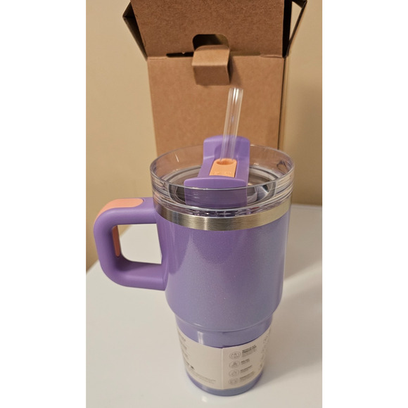 NEW! Stanley Quencher H2.0 Tumbler w Handle and Straw 20 oz | Periwinkle Shimmer - Picture 5 of 5